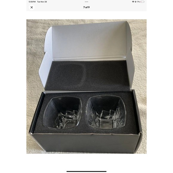 Cooko Crystal Iceberg Whiskey Glasses Bourbon/Scotch Tumblers Set of 2 New - Picture 7 of 9